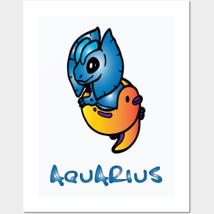 baby blue Aquarius dinosaur Posters and Art